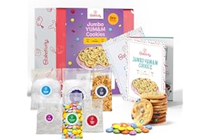 BAKETIVITY Kids Baking DIY Activity Kit - Bake Delicious Yum&m Jumbo Cookies- Real Fun Little Junior Chef Essential Kitchen Lessons, Includes Pre-Measured Ingredients and Easy to Follow Recipe.
