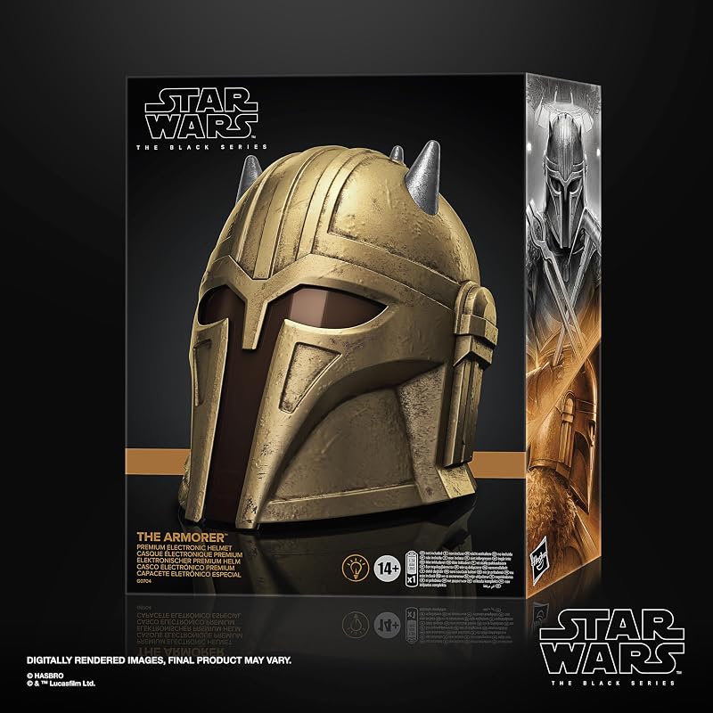 The Black Series The Armorer, casque électronique premium, article de cosplay pour adulte, dès 14 ans
