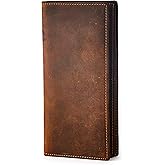 BRASS TACKS Leathercraft Vintage Top Grain Leather Wallet for Men Gift Box Top Grain Leather Minimalist Wallet for Men RFID Blocking Vintage Handmade Card Holder Bifold Slim Wallet Gift Box