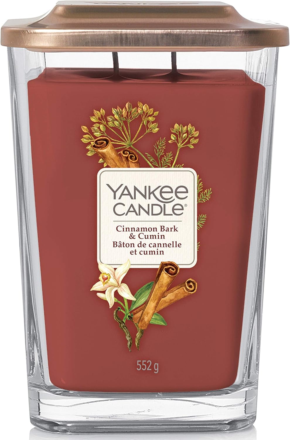Yankee Candle Large 2Wick Square Scented Candle Cinnamon bark and