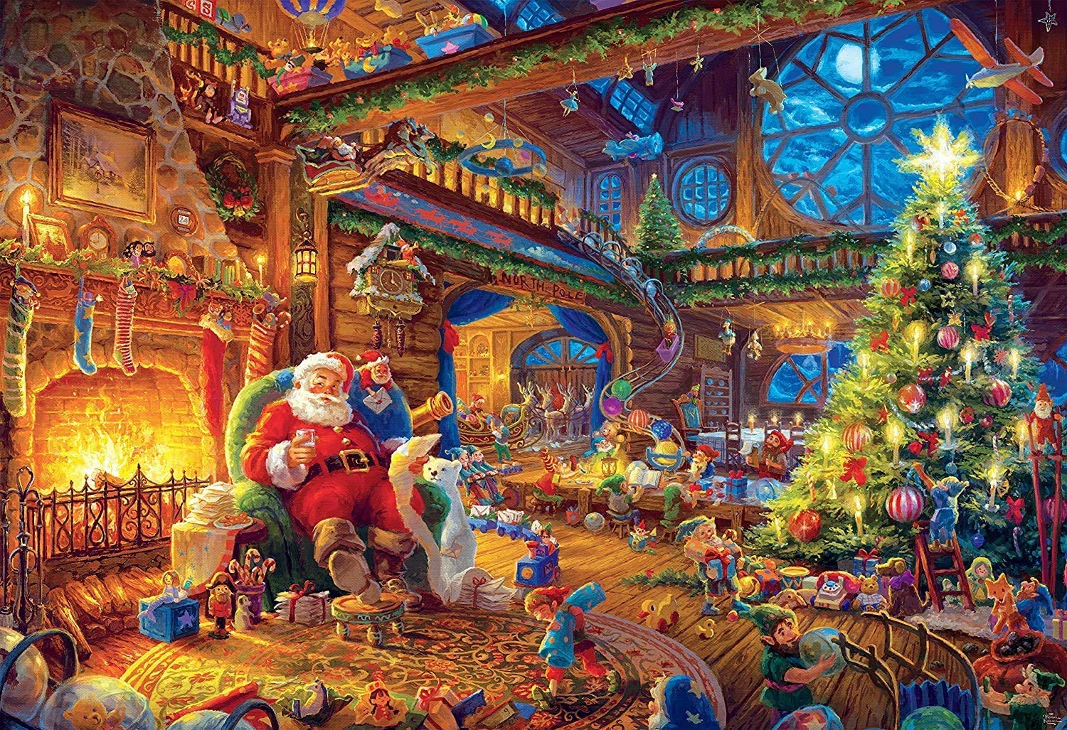 Jigsaw Puzzles for Adults 500 Piece Santa Claus 20.5 x 15 Inch Educational Game Christmas Puzzles