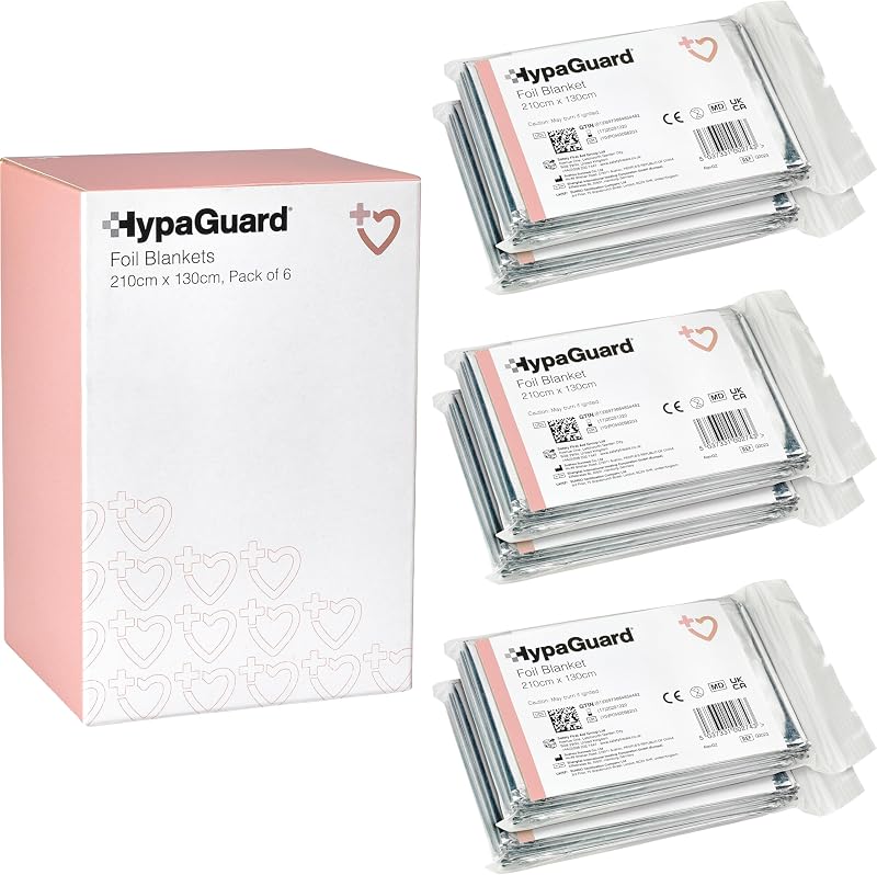Safety First Aid Group HypaGuard Foil Survival Blanket Pack of 6