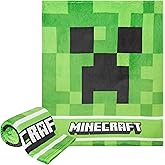 Minecraft Creeper Fleece Blanket for Kids Teens 46.5" x 39.4" Green Soft Plush Throw for Bed Sofa Couch Gamer Room Decor Gifts for Kids