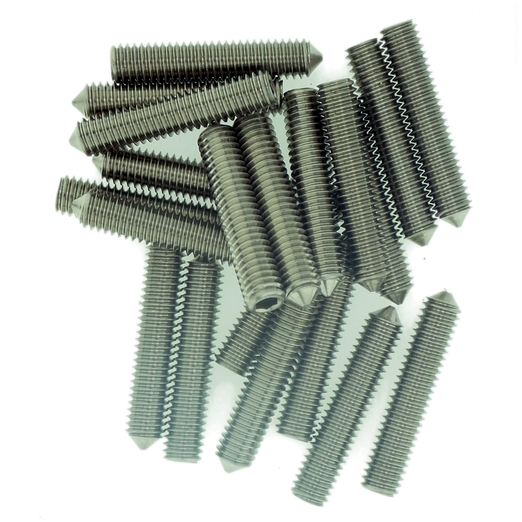 M5 (5mm x 35mm) Hex Socket Grub Screw (Cone Point) - Stainless Steel (A2) (Pack of 20)