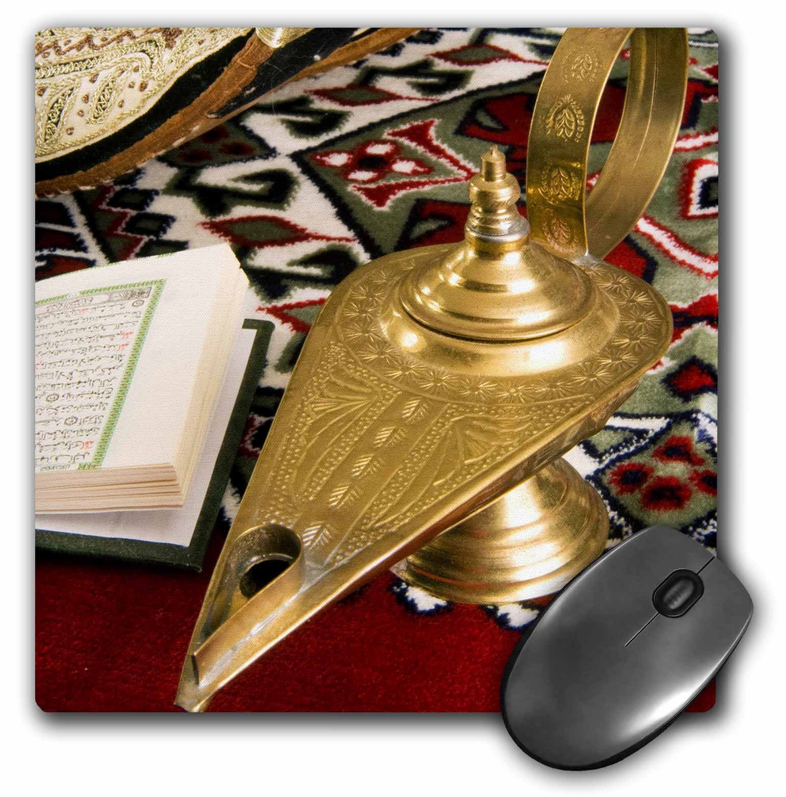 3dRose mp_131462_1 8 x 8-Inch Lamp of Aladdin, Arabic Shoes, Holy Islamic Quran - Af14 Nto0030 - Nico Tondini Mouse Pad