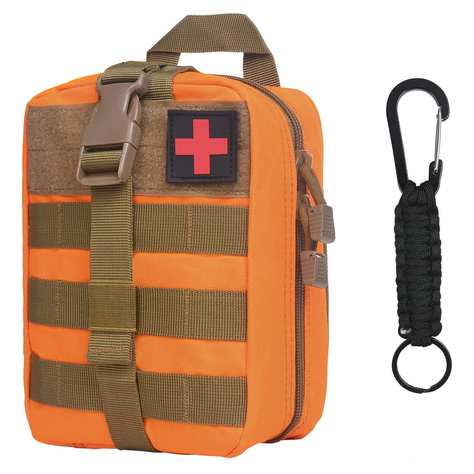 flintronic Tactical Molle Pouch, EDC Gadget Waist Bags, Compact Utility Belt with Cell Phone Holster for Sports, Hiking, Camping, Traveling-Orange