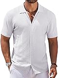 COOFANDY Men's Knit Polo Shirts Short Sleeve Button