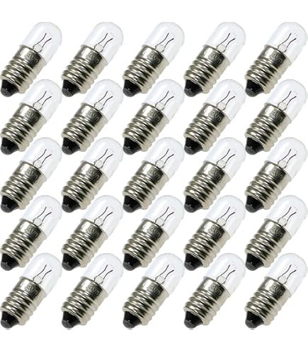 MECCANIXITY 10Pcs E10 Mini Light Bulbs – 120V/0.0083A Warm White Screw Base Bulbs For Flashlights, Scientific Experiments, Instruments, And DIY Accessories