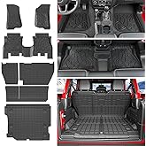 xipoqix Floor Mat Compatible with 18-25 Jeep Wrangler JL Unlimited 4X4 Cargo Mat Backrest Mat Replacement for 18-25 Jeep Wrangler JL Accessories (Fit 18-25 JL 4X4, Cargo Mat+Backrest Mat+Floor Mat)