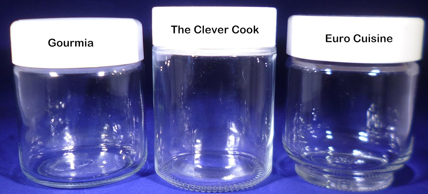 6 oz Glass Jars Fit Instant Pot, Euro Cuisine GY1920, and Gourmia GYM1710 Yogurt Makers, Set of 8: Kitchen & Dining