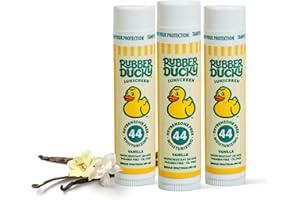 Rubber Ducky | Lip Balm with SPF 44, Water Resistant Sunscreen Lip Balm | Vegan, Untinted, Vanilla Flavor, with Vitamin E | All Season - Broad Spectrum Sunscreen for Lips