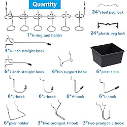 Pegboard Hooks Assortment, for Organizing Various
