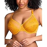 HSIA Minimizer Bras for Women Enchante Full Coverage Underwire Bras Plus Size Lifting Floral Lace Bra for Heavy Breast