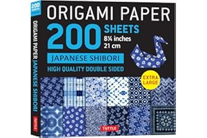 Origami Paper 200 sheets Japanese Shibori 8 1/4 (21 cm): Extra Large Tuttle Origami Paper: Double-Sided Sheets (12 Designs & 