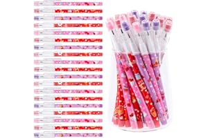 KOLEWO4EVER 48pcs HB Valentines Day Pencils Translucent Pencil Multipoint Pencil Multicolor Non- Sharpening Stackable Pencils Pop Up Plastic Pencils Rose, Love Heart Pencil Valentines Stationery Pencil?4 style