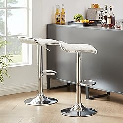 VECELO Adjustable Bar Stools Set of 2, Bar Height