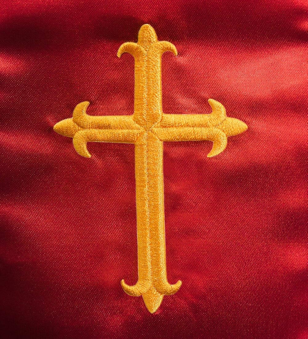 IvyRobes Unisex Adults Clergy Stole with Embroidery Cross 90" Purple: Clothing