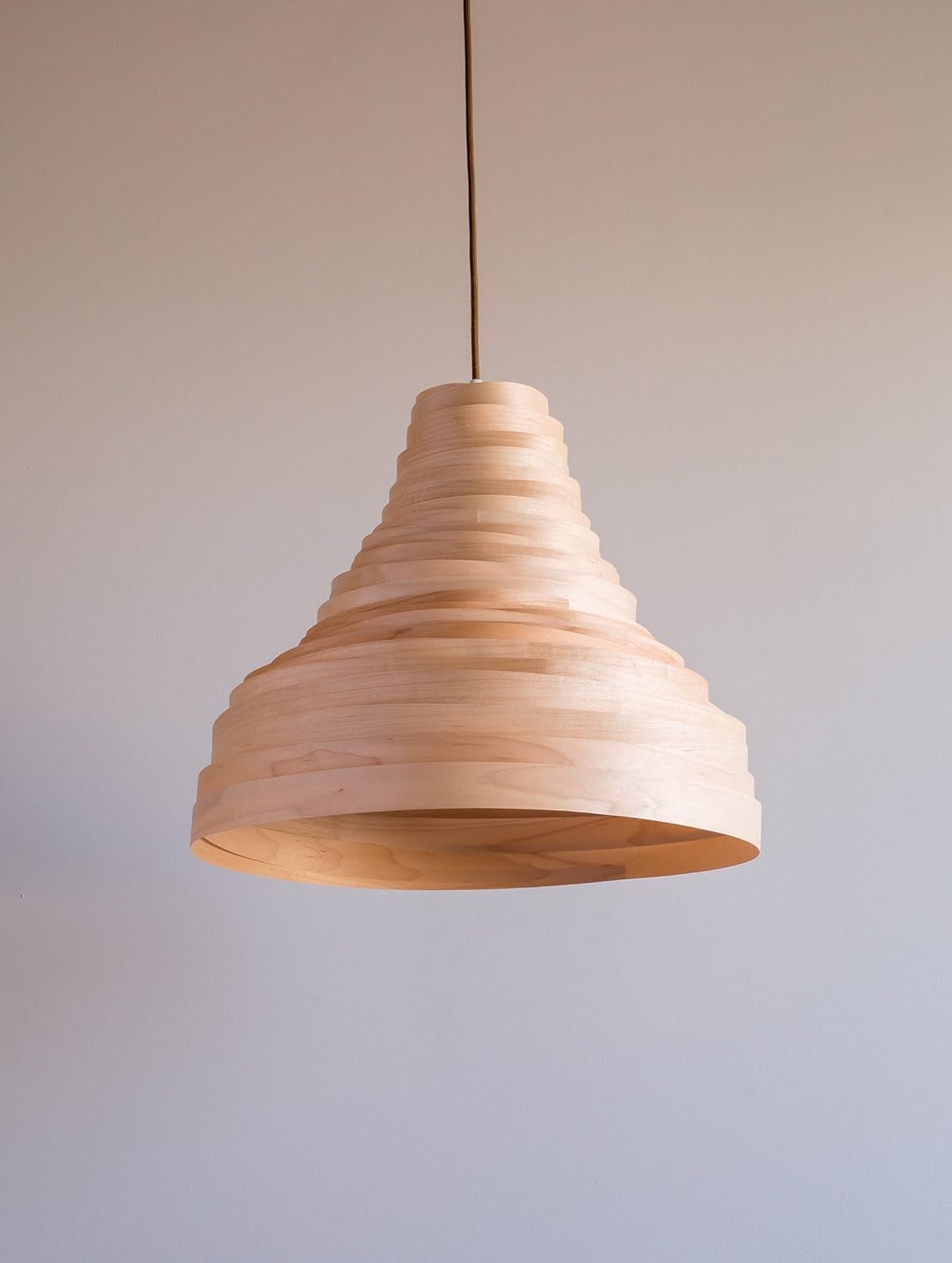 Amazon Com Maple Wood Veneer Bell Shaped Lamp Shade Modern