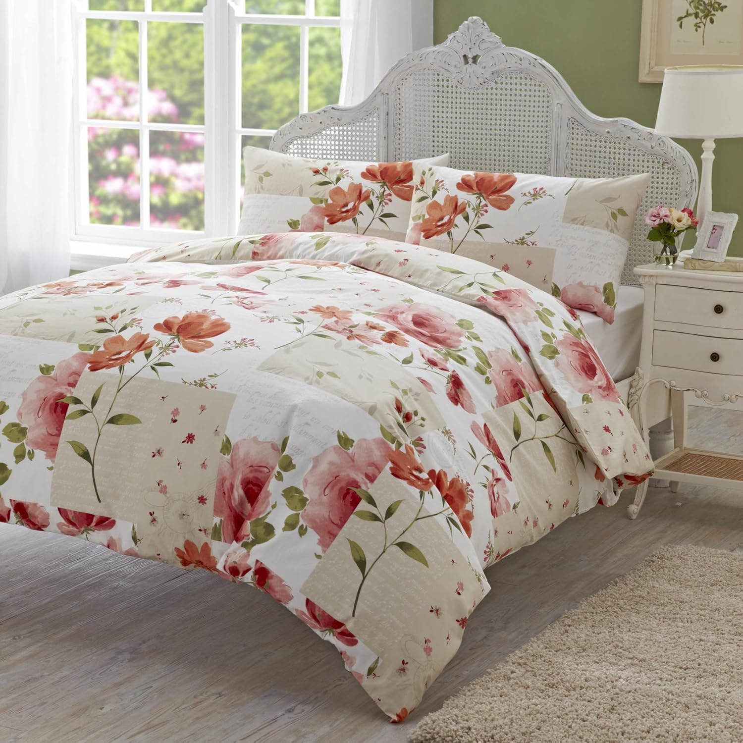 Vintage Style Rosabella Floral Patchwork Printed Bedding Duvet Cover