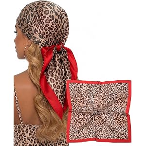 CHLINS 27.5" Satin Hair Scarf for Women, Silk Feeling Square Head Scarf, Neck Kerchief Bandana for Sleeping and Handbag