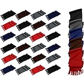 24 Pack Winter Scarves, Warm Winter Fleece Scarf Bulk Wholesale Donation Unisex Men Women