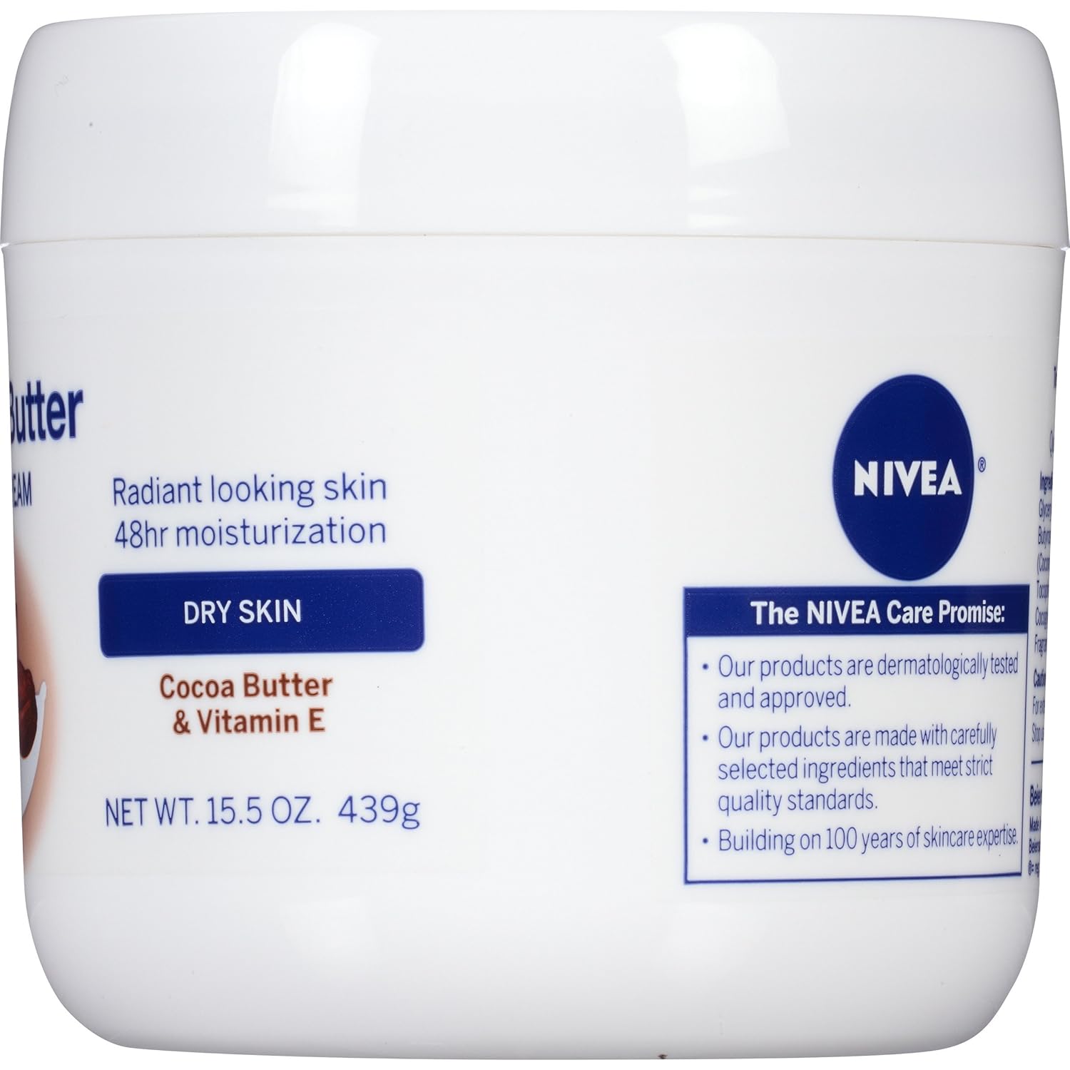 NIVEA Cocoa Butter Body Cream - 48 Hour Moisture For Dry Skin To Very Dry Skin - 15.5 oz. Jar: Prime Pantry