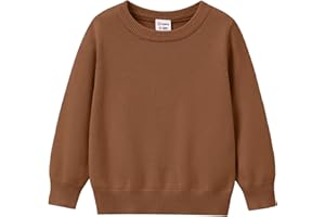 PATPAT Baby Girls Boys Newborn Sweater Crewneck Pull Over Knit Solid Long Sleeve Fall Winter Clothes