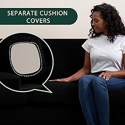 CHUN YI 3 Pieces Stretch Loveseat Sofa Cover for 2