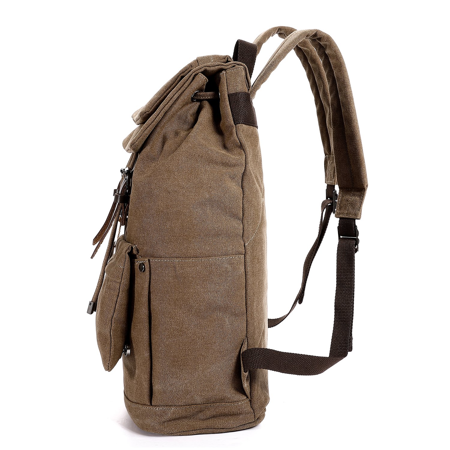 Vintage Canvas Backpack, Fresion Travel Rucksack School Bag Stylish Satchel Computer Laptop Bags fits up 14’’ for Boys and Girls, Brown