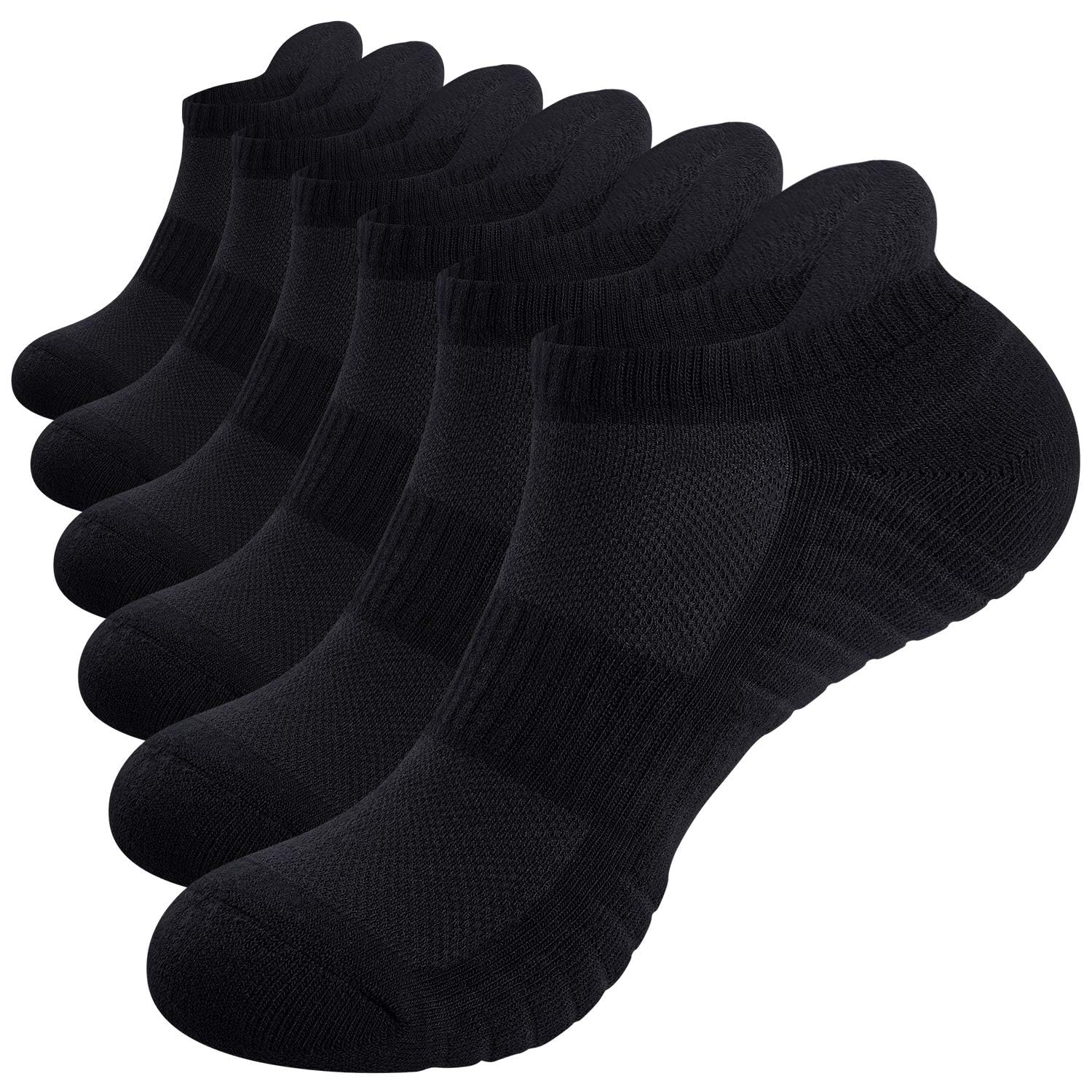 Alaplus Running Socks Cushioned Trainer Socks Anti-Blister Sports Socks Ankle Socks for Men Women Ladies Cotton Low Cut Athletic Socks (6 Pairs)