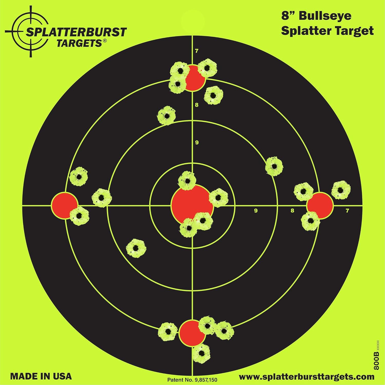 Splatterburst Targets 8 inch Bullseye Reactive Shooting Target