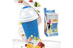 SIMOON Slushy Maker Cup, Quick Frozen Magic Smoothie Cup for Ice Cream Make your Day Cool, Portable Squeeze Ice Cup, Slushie Cup with Spoon and Straw, Frozen crunch cup
