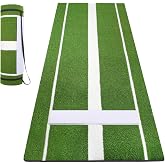 Wemily Softball Pitching Mat 10' x 3' with Pitching Mound-Green/Red | Baseball&amp;Softball Training,High-Traction, Regulation Pitching Mound, Portable Carry, Weather-Resistant, Indoor&amp;Outdoor Use