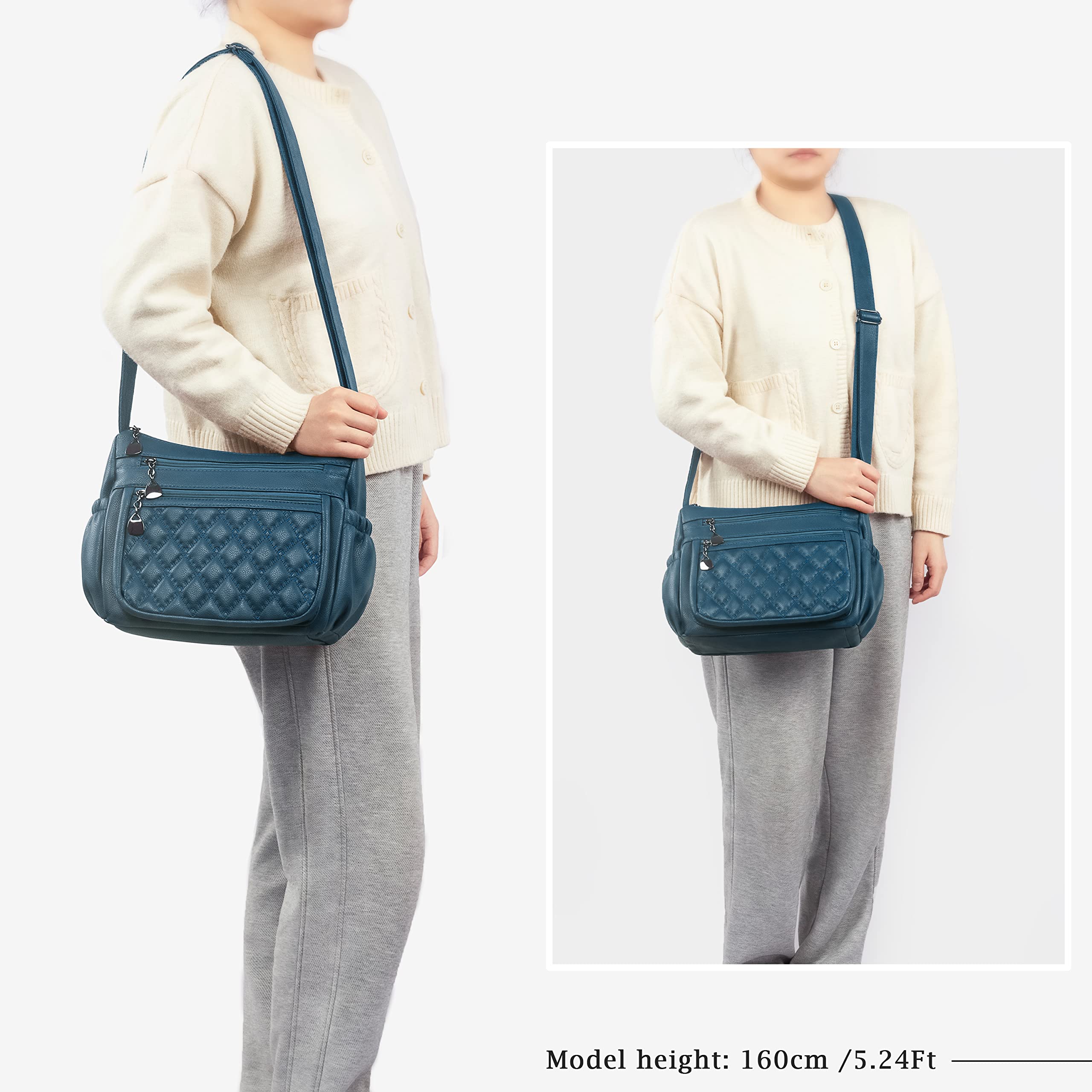 Crossbody Purse for Women Ladies Soft PU Leather Shoulder Bag Medium Roomy Handbag Fashion Tote Top Handle Satchel