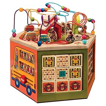 wooden activity cube target