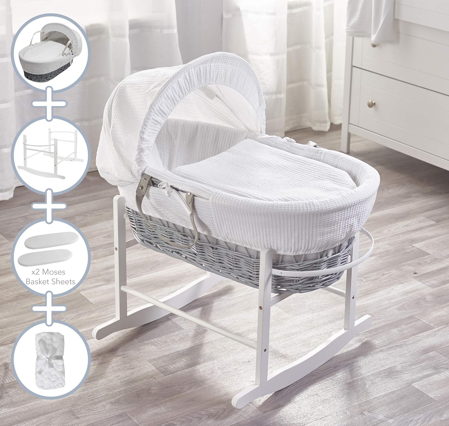 grey moses basket sheets