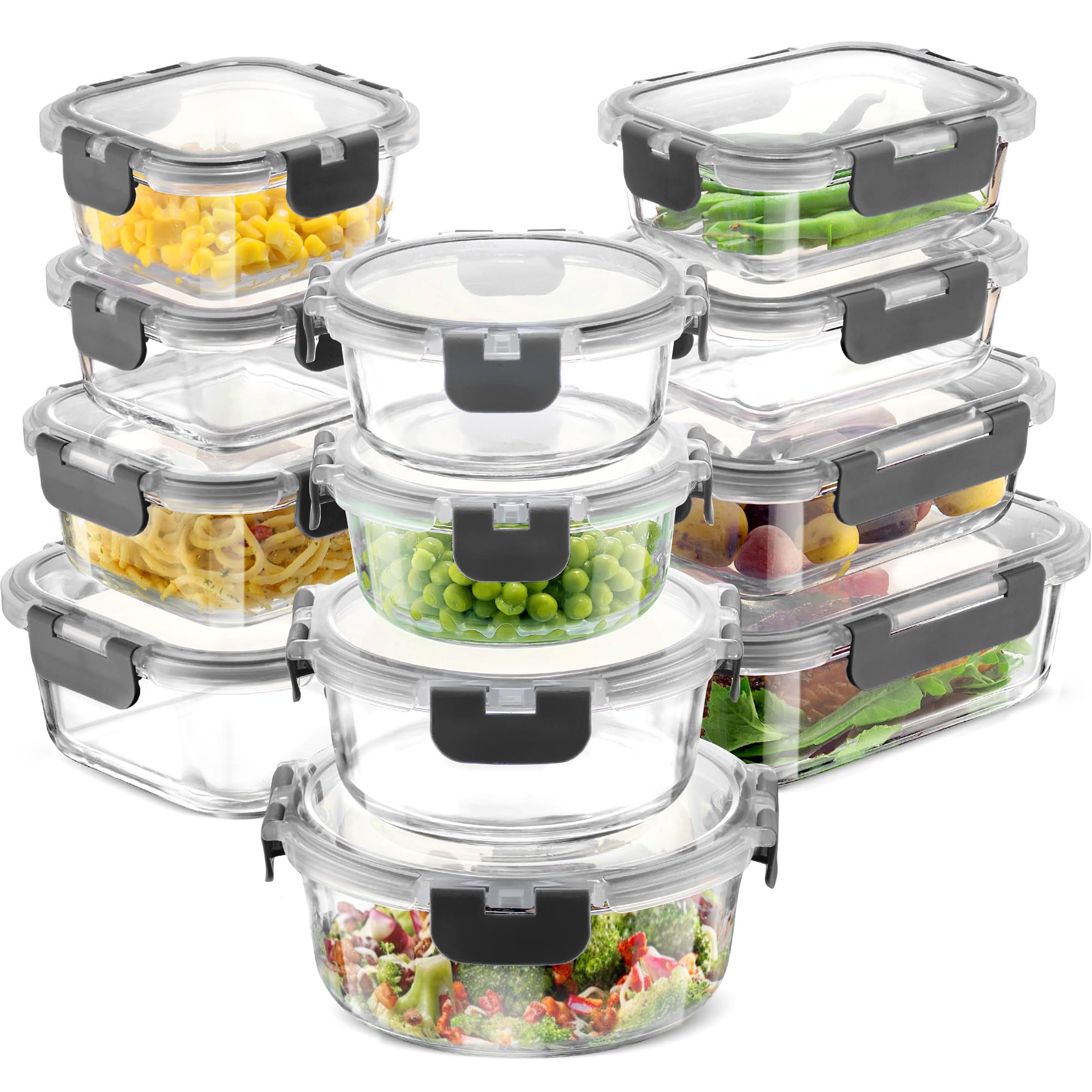 FineDine 24 Piece Glass Storage Containers With Lids Leak Proof finedine-24-piece-glass-storage-containers-with-lids-leak-proof