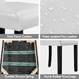 Yaheetech Faux Leather Dining Chairs Set of 2 White High Back Rubber Wood Legs view 5