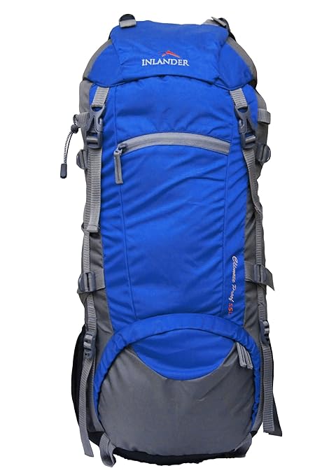 INLANDER 1008-1 Blue 55L Rucksack Daypack Backpack Bag for Travel Hiking Trekking & Camping for Men & Women