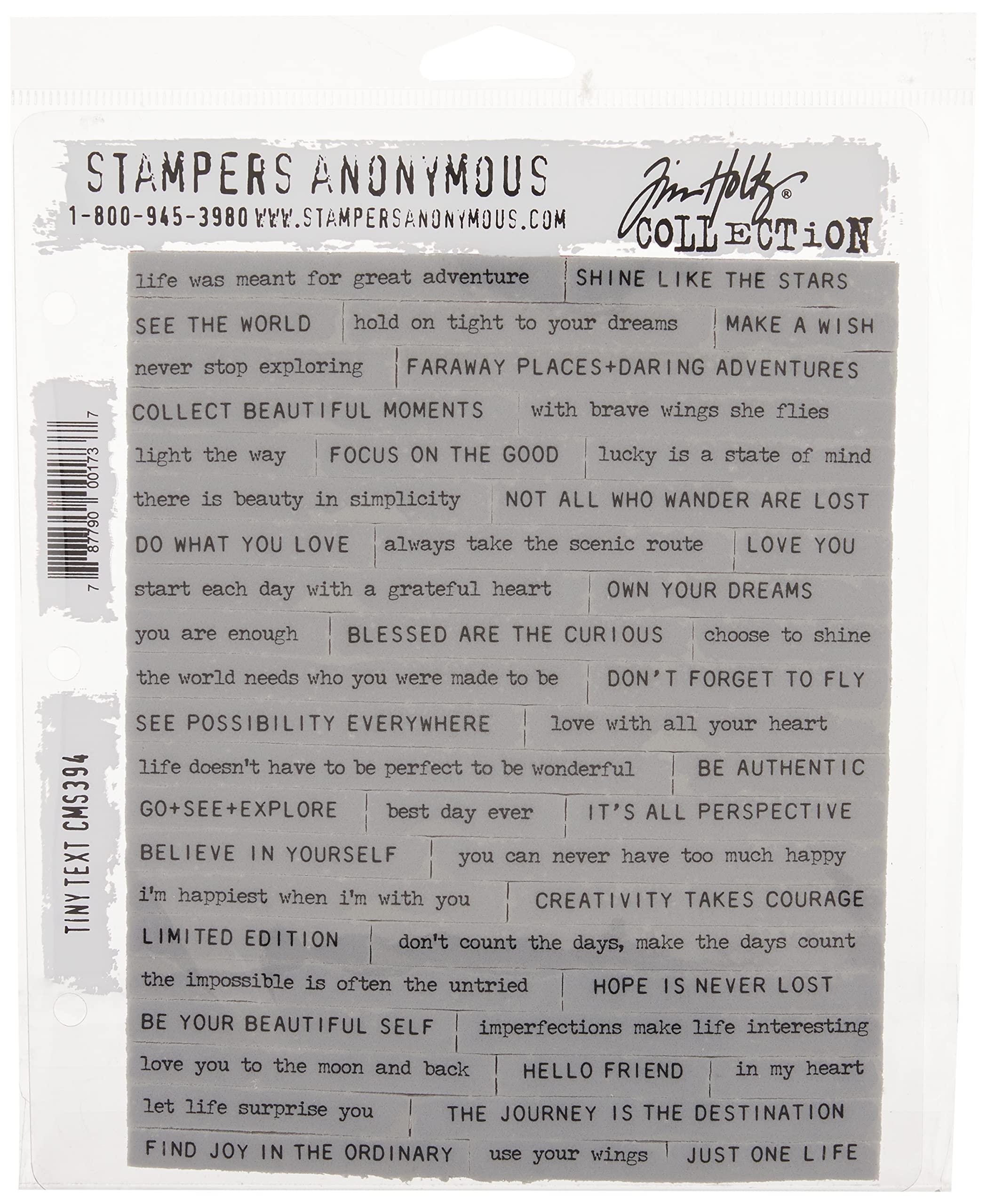 Stampers Anonymous AGW AGCMS394 Tiny Text Stamp, 7 inch x 8.5 inch