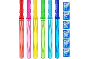 JOYIN 14.6’’ Big Bubble Wands for Kids, 6 PCS Bubble Wand with Refill Solution for Summer Toy Party Favor, Outdoors Toy Activ