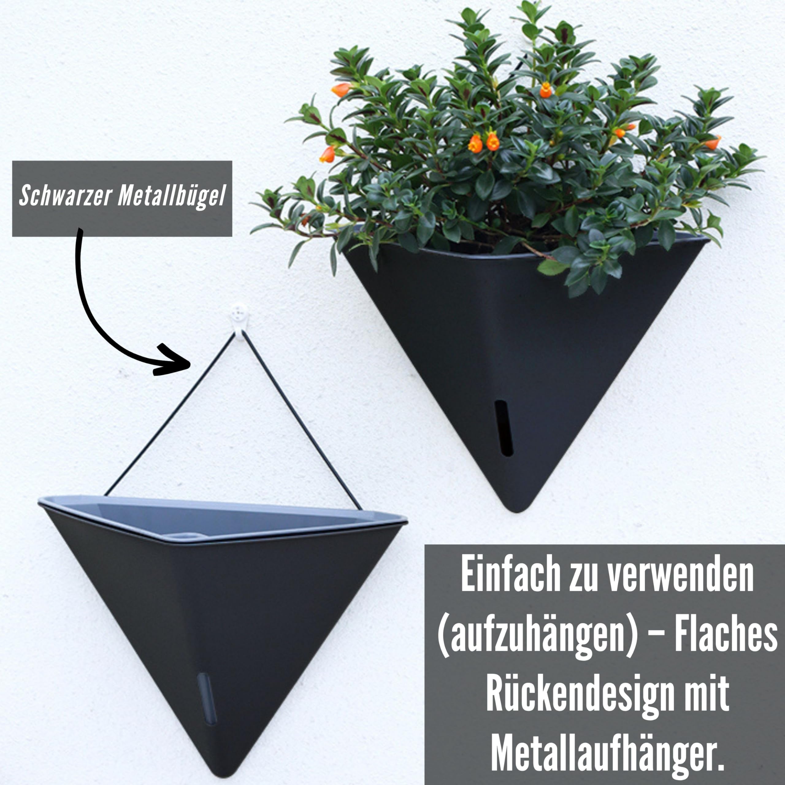LaLaGreen 4 Stück selbstbewässernde Pflanzenwandpflanzen, 30 cm (12 Zoll) große Pflanzenpflanzen für den Innenbereich 4
