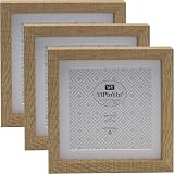 YiPinYin 6x6 Inch Square Photo Frame Set of 3 with Mount 5x5 Inch