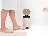 Brabantia NewIcon 3L Pedal Bin Soft Beige Small Waste Bathroom view 5