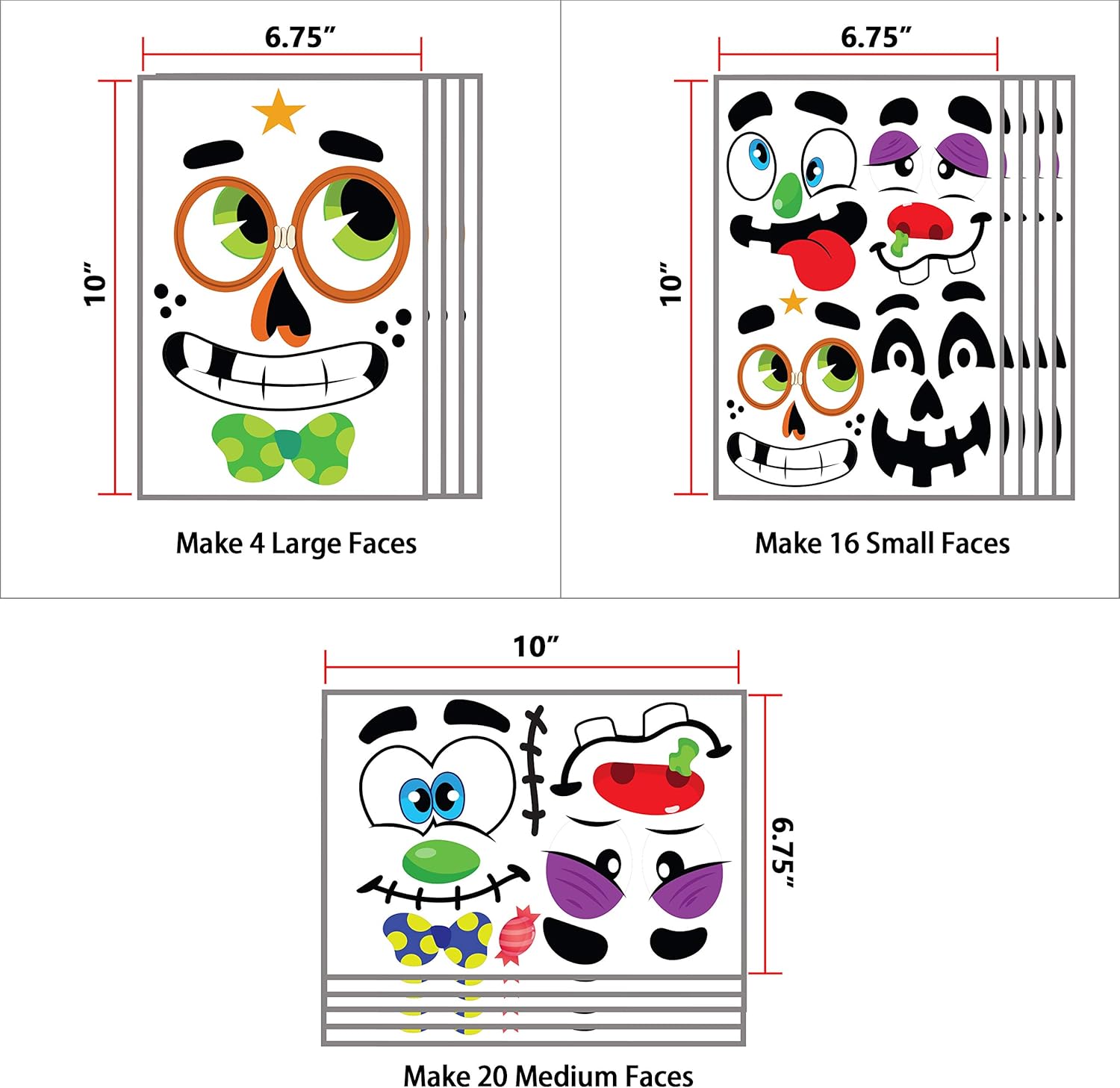 JOYIN Make 40 Faces Pumpkin Decorating Stickers with 18 Sticker Sheets in 12 Different Designs and Sizes Halloween Party Supplies Trick or Treat Party Favors: Toys & Games