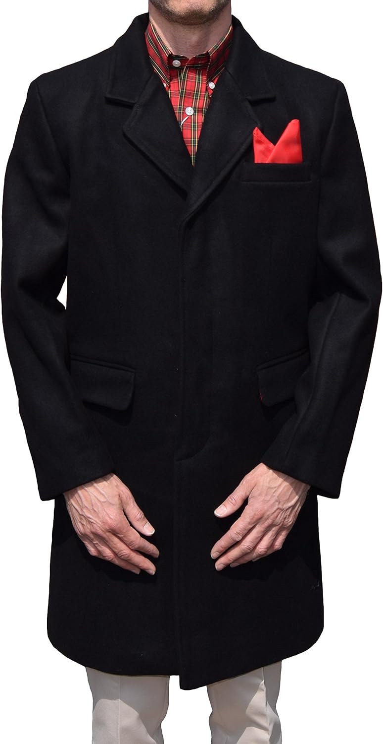 Relco Black Wool 3/4 Length Overcoat (Skinhead Style) Sizes SXL