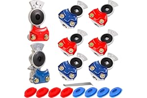 Vitonsbay Gladhands Set with 8pcs Glad Hand Seals,Seals Tool.Universal Gladhand Aluminum Emergency Air Hose Brake Coupling Service Handshake Set for Truck Semi Trailer RVs 4pcs Red 4pcs Blue