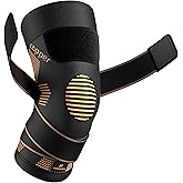 NEENCA Copper Knee Brace with Straps for Women/Men, Knee Compression Sleeve for Knee Pain, Arthritis, ACL, Meniscus Tear, Joint Pain Relief. Knee Support for Running, Workout, Weightlifting - Single