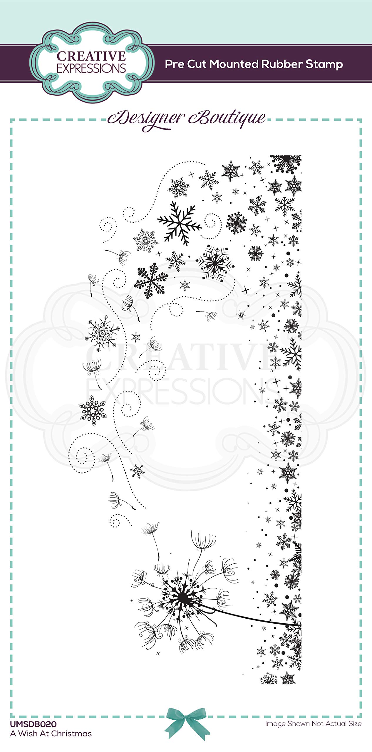 Creative Expressions Designer Boutique Collection A Wish at Christmas-Pre Cut Stamp, Grey Rubber, DL, UMSDB020