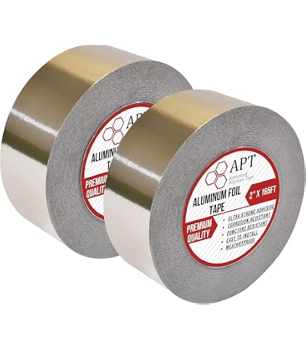 ADHES Heavy Duty Aluminum Foil Tape – 3 Inch X 210 Feet (70 Yards), Heat Resistant 80-100°C, Waterproof Silver Duct Tape, For HVAC Ductwork, Sealing, Insulation, Repairs
